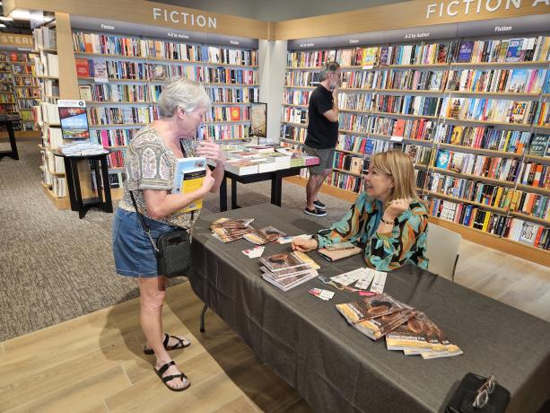 Linda doing a book signing at Barnes & Noble
