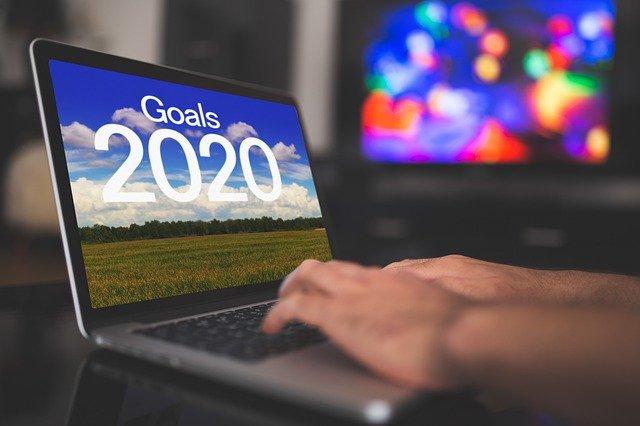 Goals 2020 on laptop screen